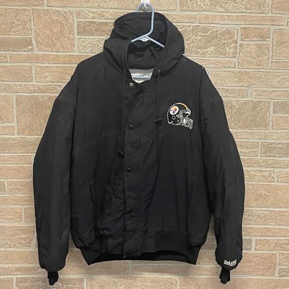 Vintage 90s Pittsburgh Steelers Hooded Jacket - Picture 1 of 8